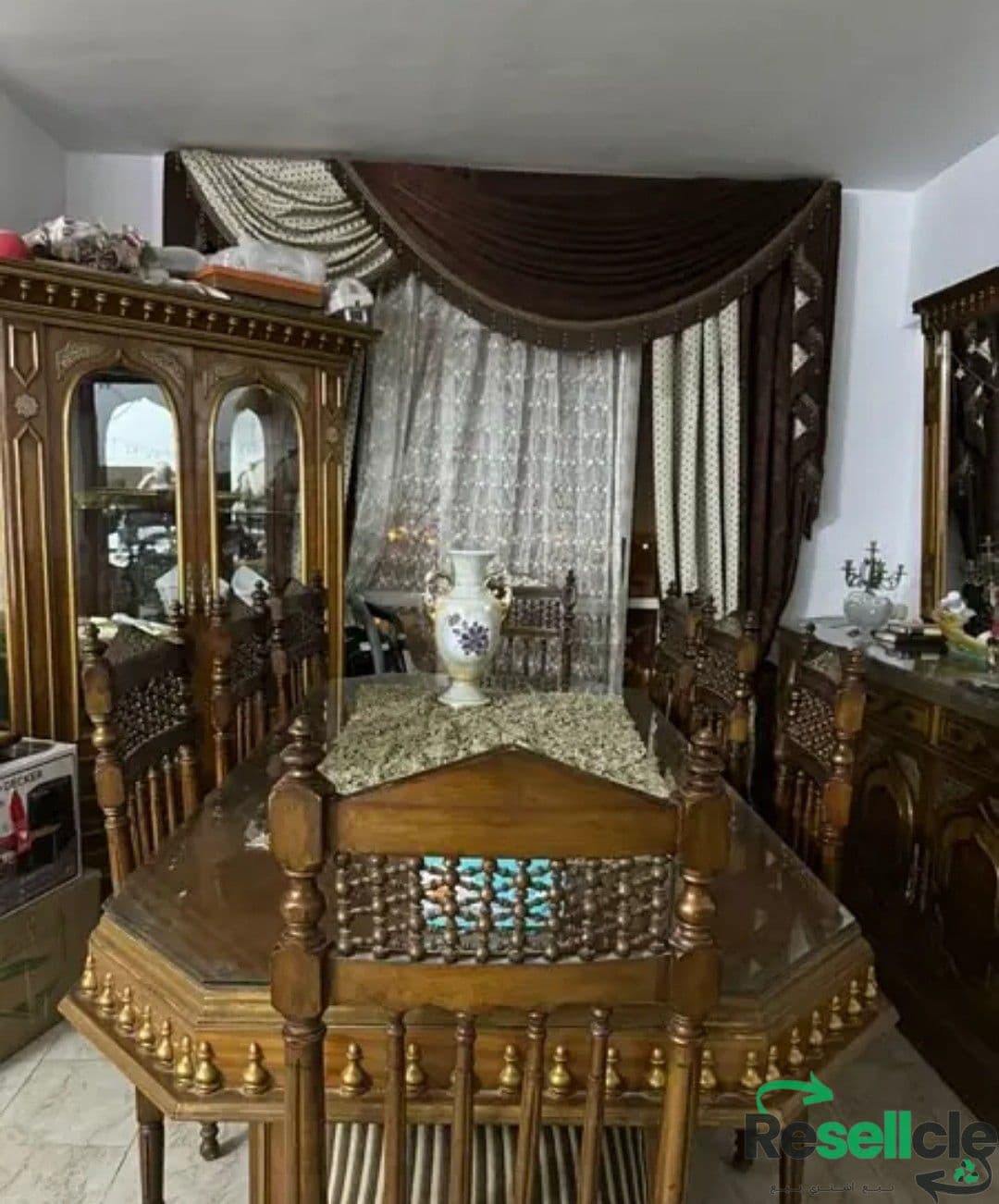 صالون و سفره كلاسيك خشب زان للبيع