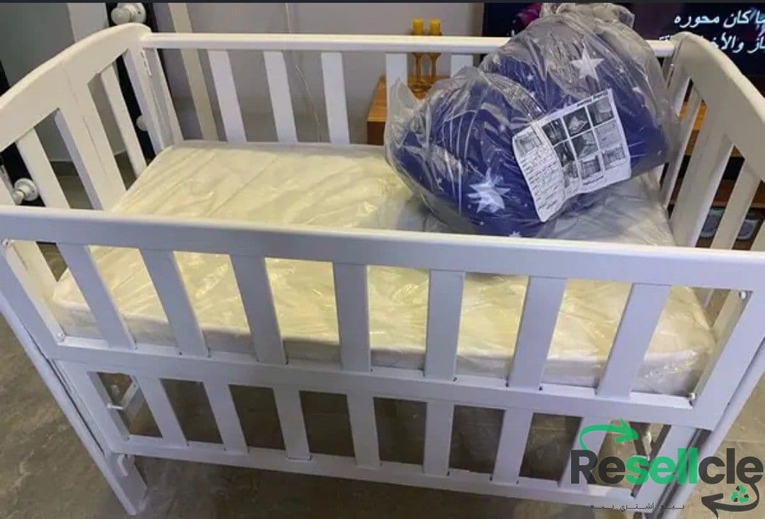 baby bed سرير بيبي خشب مقاس 112 جديد